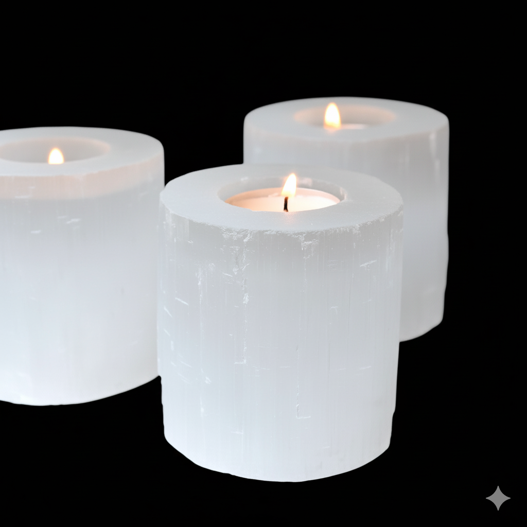 Selenite Candle Holder